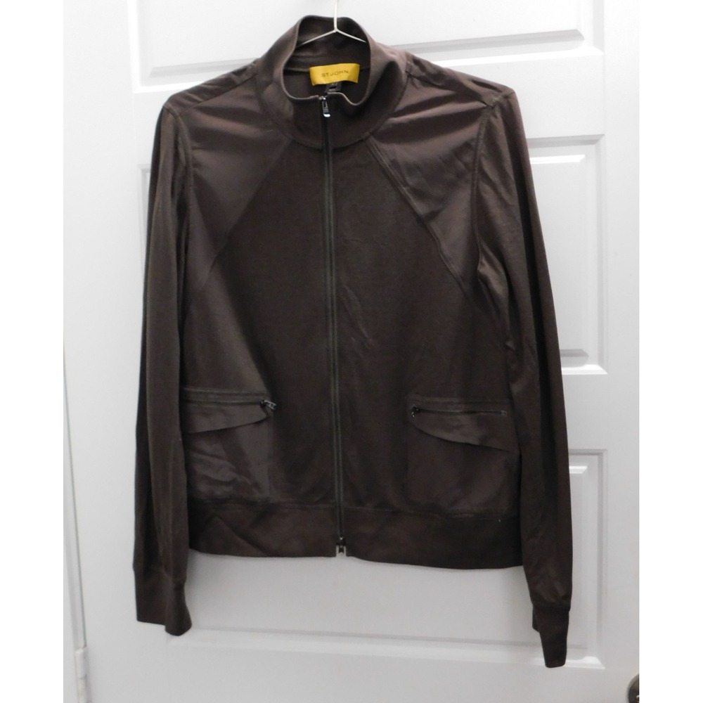 St John Brown Viscose Blend Zip Lightweight Jacket sz M